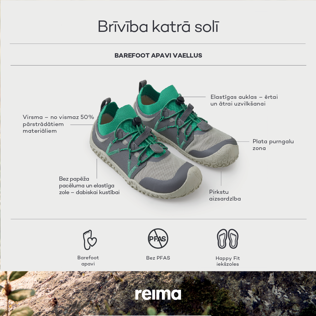 Reima Vaellus barefoot apavi